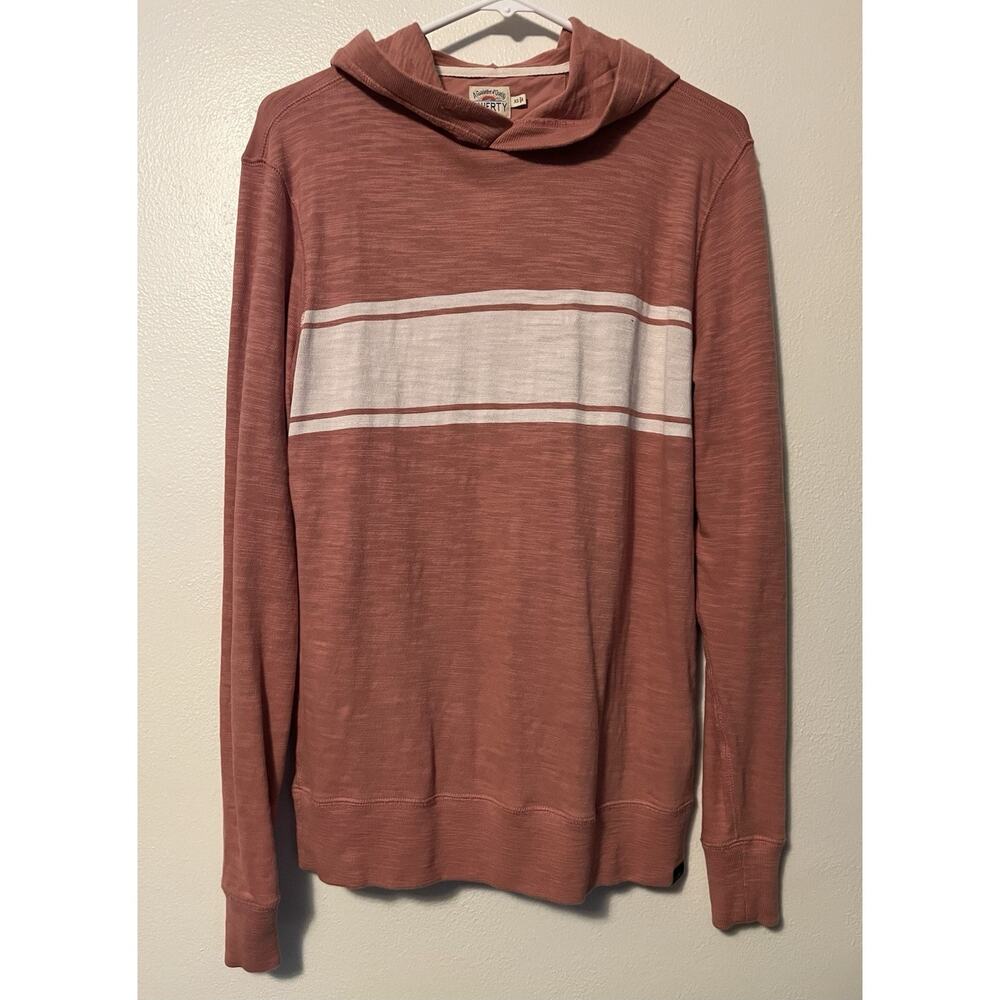 Faherty Hoodie Men XS Summer Surf Stripe Slub Sunwashed Red Pullover See Picture